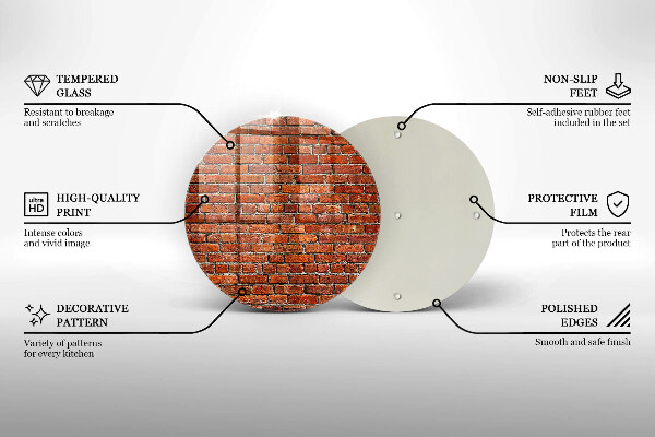 Kuchynská doska zo skla Stena z tehlovej steny