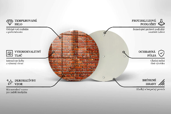 Kuchynská doska zo skla Stena z tehlovej steny