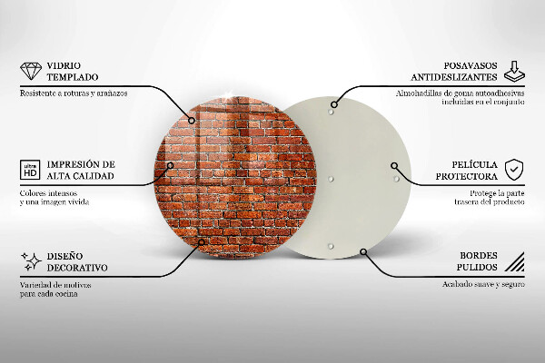 Kuchynská doska zo skla Stena z tehlovej steny