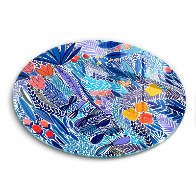 Kuchynská doska veľká zo skla Maľovaná lúka