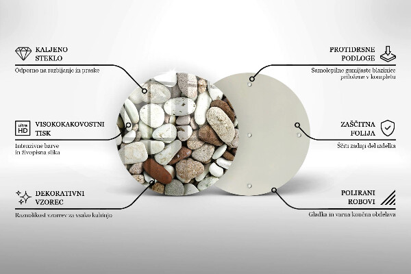 Kuchynská doska zo skla Malé kamienky na pozadí