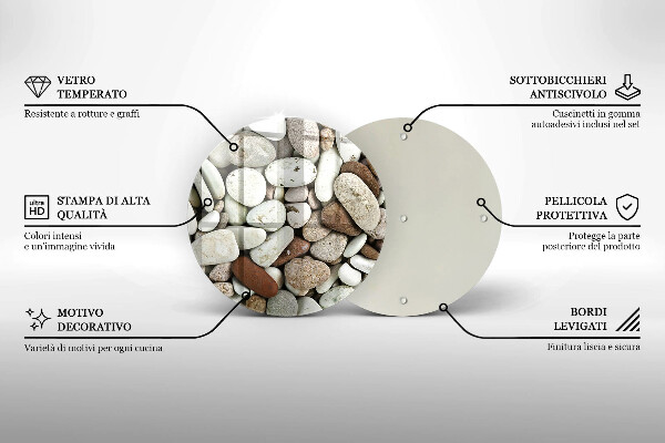 Kuchynská doska zo skla Malé kamienky na pozadí