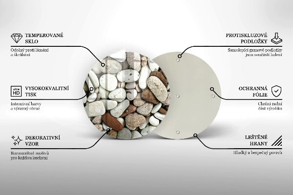 Kuchynská doska zo skla Malé kamienky na pozadí