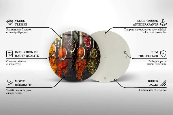 Kuchynská doska zo skla Lyžice s korením