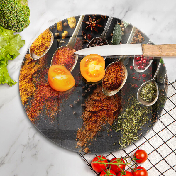 Kuchynská doska zo skla Lyžice s korením