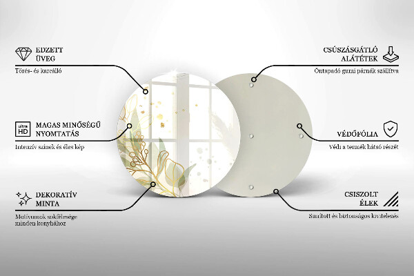 Kuchynská doska veľká zo skla Akvarel a zlaté listy