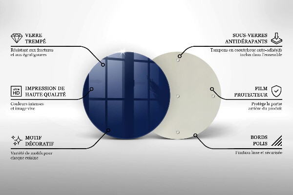 Kuchynská doska zo skla Modrá farba