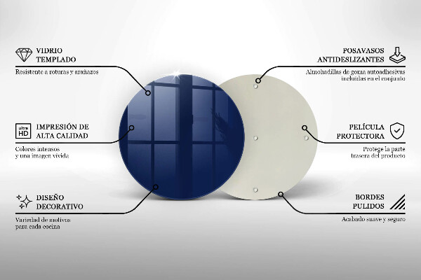 Kuchynská doska zo skla Modrá farba