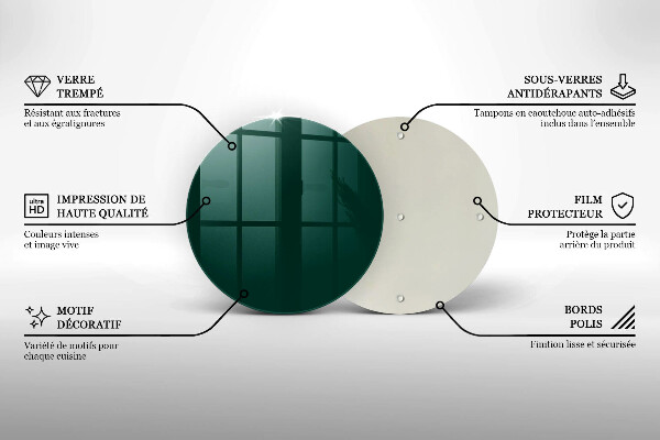 Kuchynská doska zo skla Zelená farba