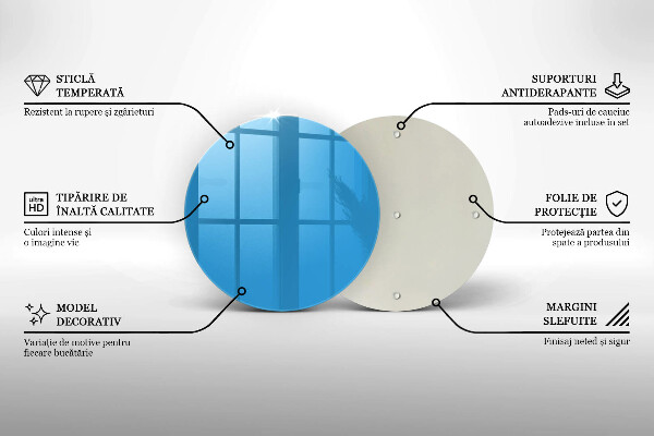 Kuchynská doska zo skla Modrá farba