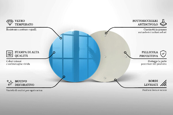 Kuchynská doska zo skla Modrá farba