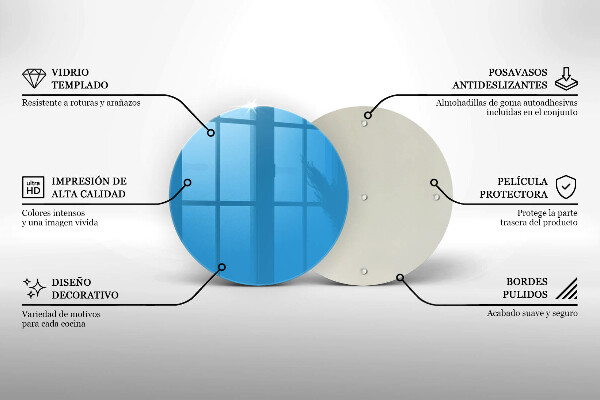 Kuchynská doska zo skla Modrá farba