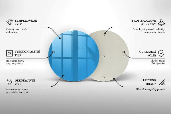 Kuchynská doska zo skla Modrá farba