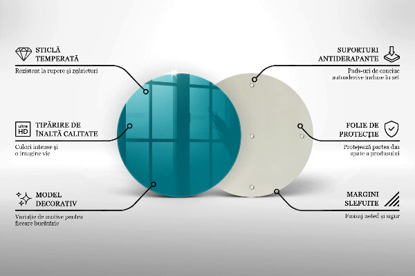 Kuchynská doska zo skla tyrkysová