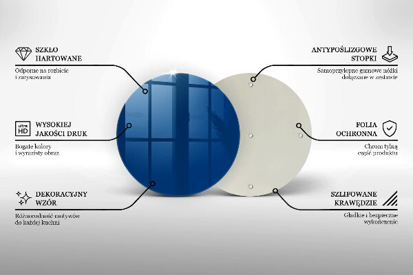 Kuchynská doska zo skla Modrá farba