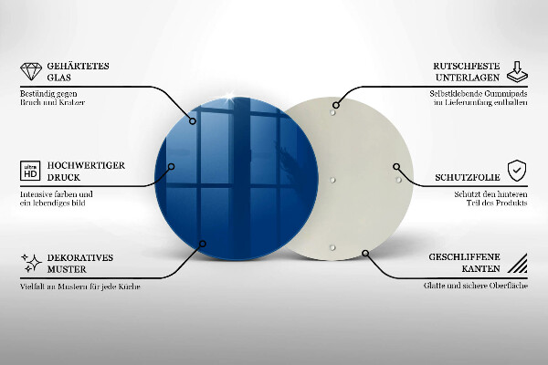 Kuchynská doska zo skla Modrá farba