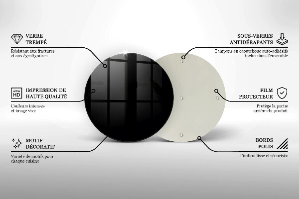 Kuchynská doska zo skla Čierna farba