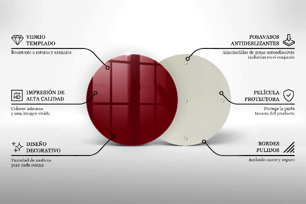 Kuchynská doska zo skla Bordová farba