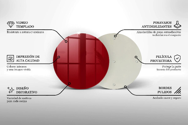 Kuchynská doska zo skla Červená farba