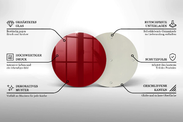 Kuchynská doska zo skla Červená farba