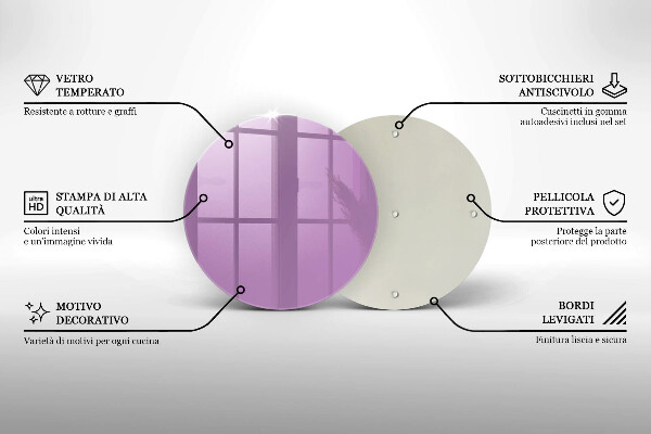 Kuchynská doska zo skla Fialová farba