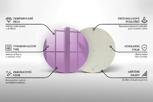 Kuchynská doska zo skla Fialová farba