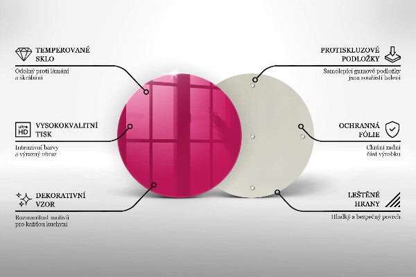Kuchynská doska zo skla Ružová farba