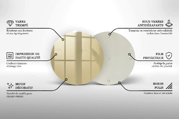 Kuchynská doska zo skla Farba béžová