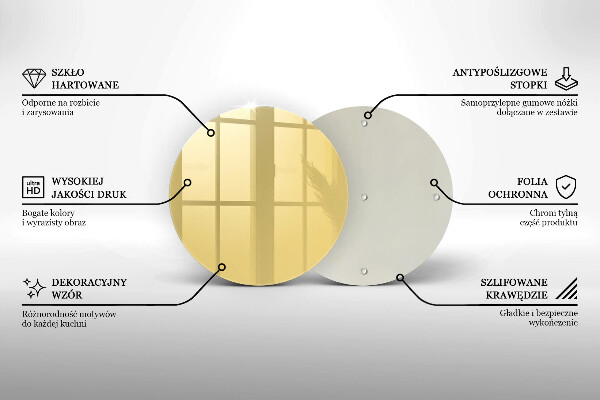 Kuchynská doska zo skla žltá
