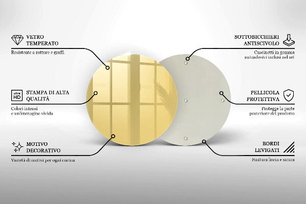 Kuchynská doska zo skla žltá