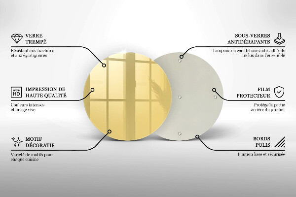 Kuchynská doska zo skla žltá