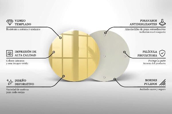 Kuchynská doska zo skla žltá