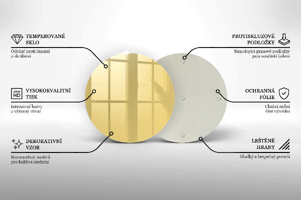 Kuchynská doska zo skla žltá