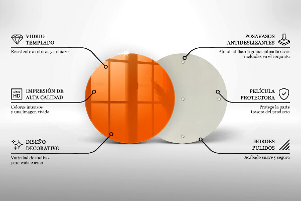 Kuchynská doska zo skla oranžová farba