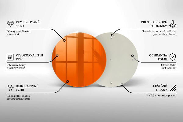 Kuchynská doska zo skla oranžová farba