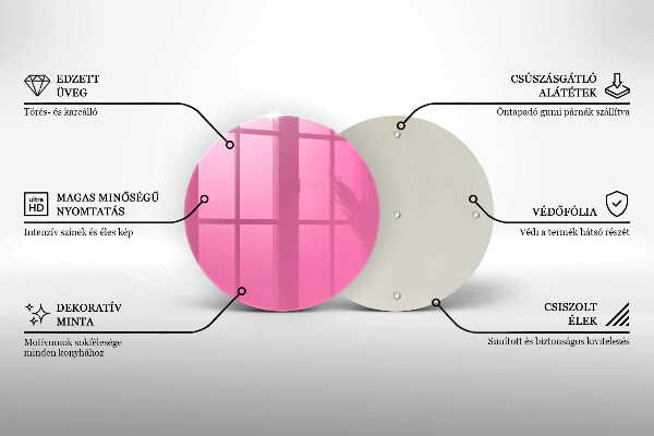 Kuchynská doska zo skla Ružová farba