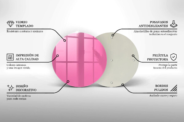 Kuchynská doska zo skla Ružová farba