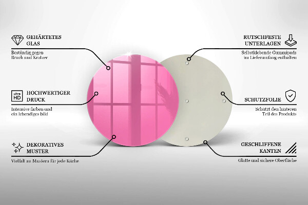 Kuchynská doska zo skla Ružová farba