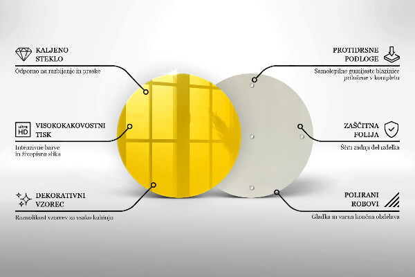 Kuchynská doska zo skla žltá