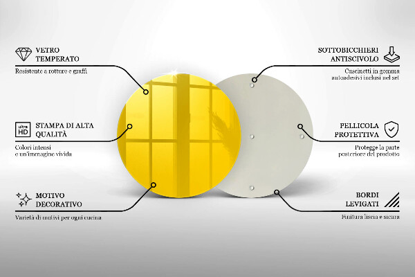 Kuchynská doska zo skla žltá