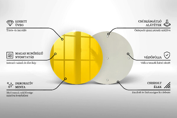 Kuchynská doska zo skla žltá