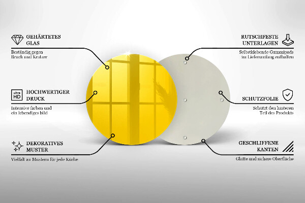 Kuchynská doska zo skla žltá