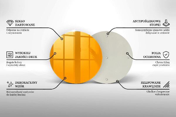 Kuchynská doska zo skla Tmavo žltá farba
