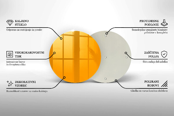 Kuchynská doska zo skla Tmavo žltá farba