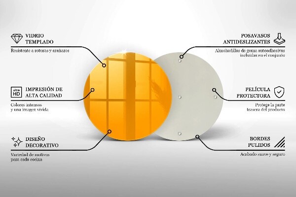 Kuchynská doska zo skla Tmavo žltá farba