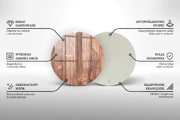 Kuchynská doska zo skla Prírodné drevo
