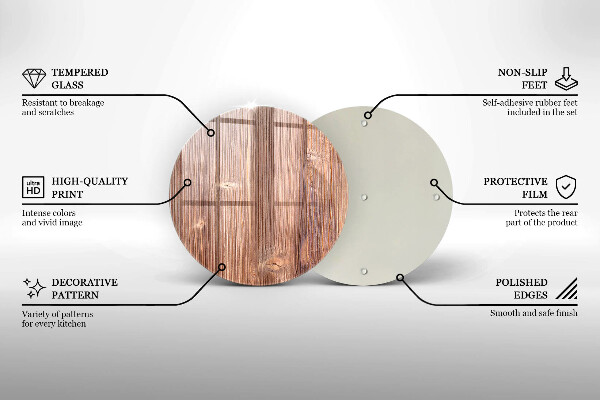 Kuchynská doska zo skla Prírodné drevo
