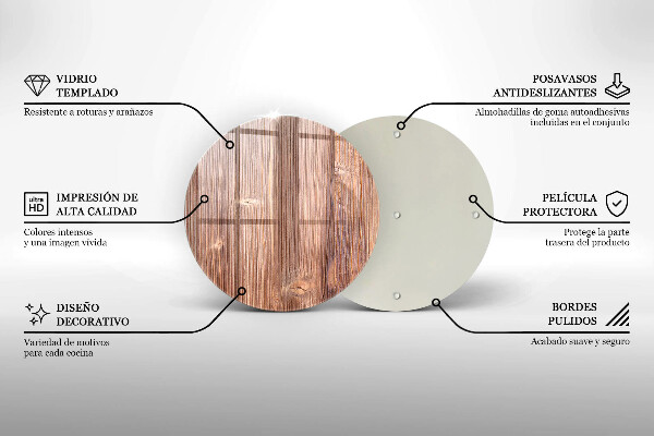 Kuchynská doska zo skla Prírodné drevo