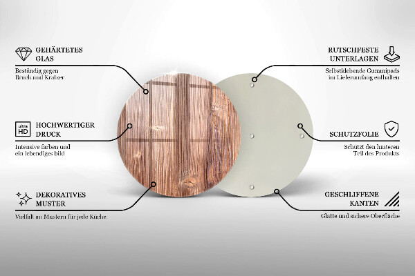 Kuchynská doska zo skla Prírodné drevo