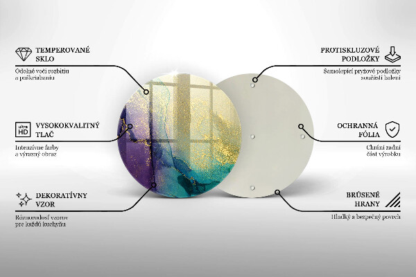 Kuchynská doska veľká zo skla Pozadie so zlatom